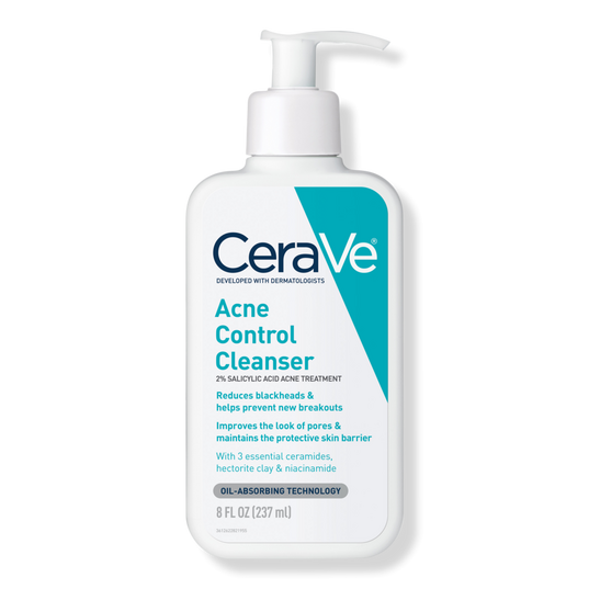 CeraVe Acne control cleanser Wash, with Salicylic Acid and Purifying Clay for Oily Skin