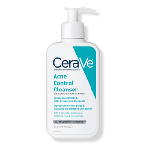 CeraVe Acne control cleanser Wash, with Salicylic Acid and Purifying Clay for Oily Skin