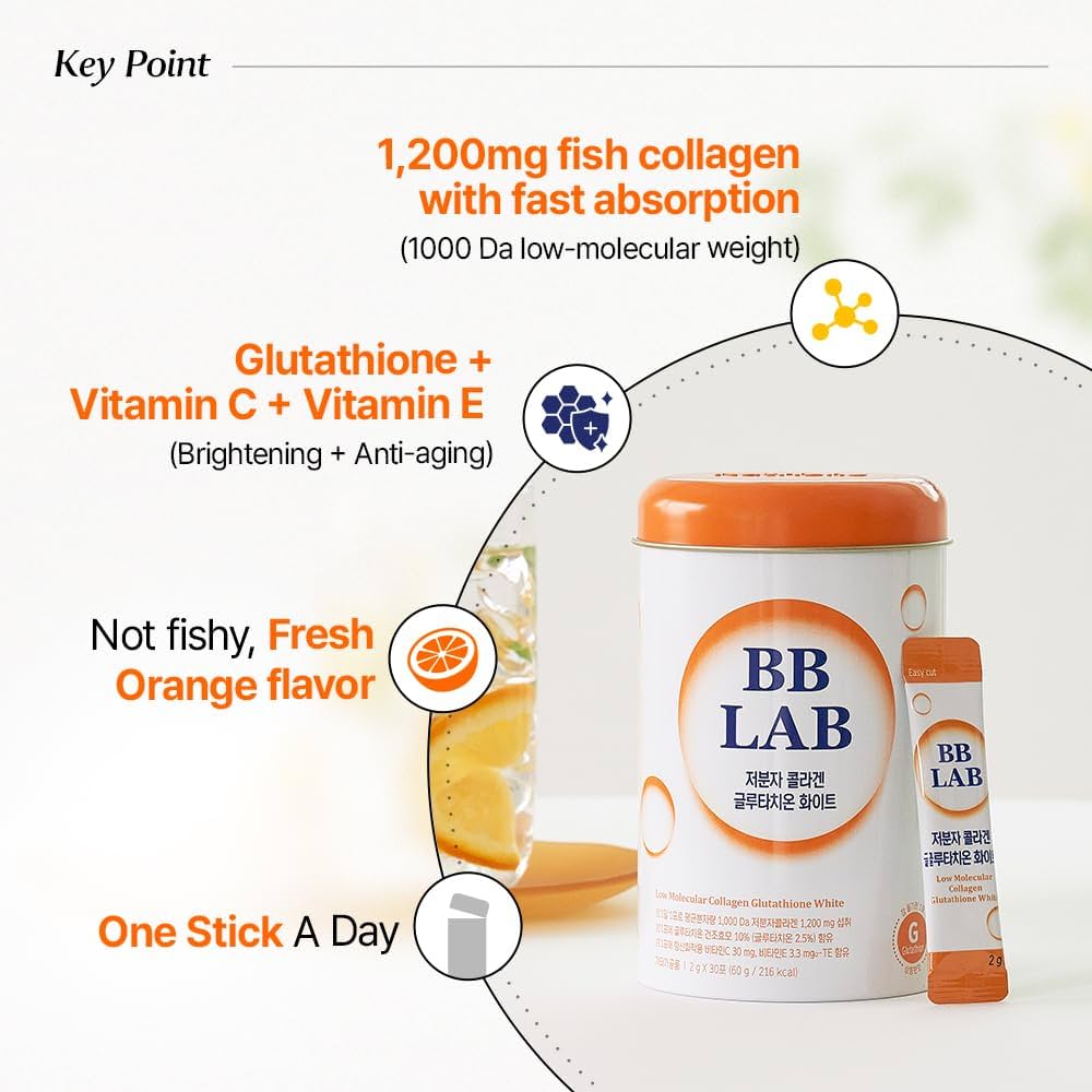 BB LAB Good Night Low Low-Molecular Collagen Glutathione White, 2g x 30 sticks