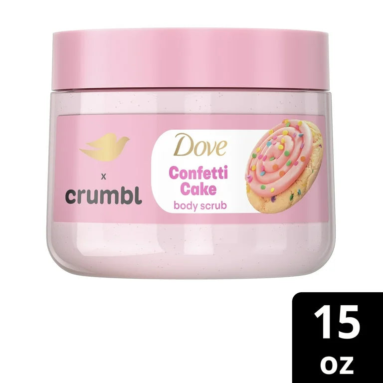 Dove Crumbl Exfoliating Body Scrub Confetti Cake, 15 oz