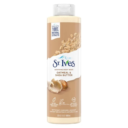 St. Ives Oatmeal & Shea Butter Plant-Based Natural Body Wash Soap