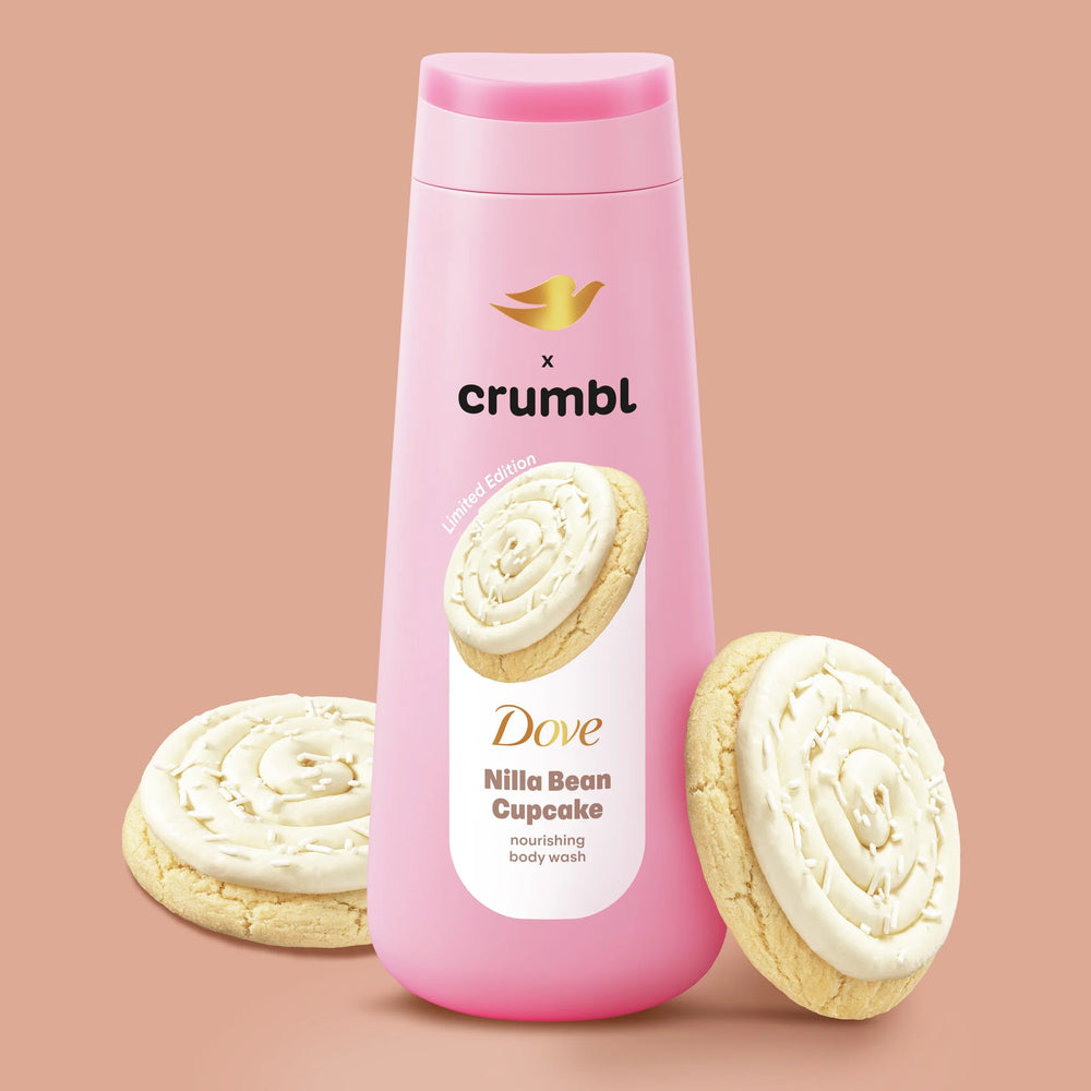 Dove Crumbl Moisturizing Liquid Body Wash Nilla Bean Cupcake, 20 oz