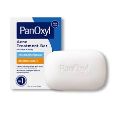 PanOxyl Acne Treatment Face & Body Bar Soap, Max Strength 10% Benzoyl Peroxide, All Skin Types, 4 oz